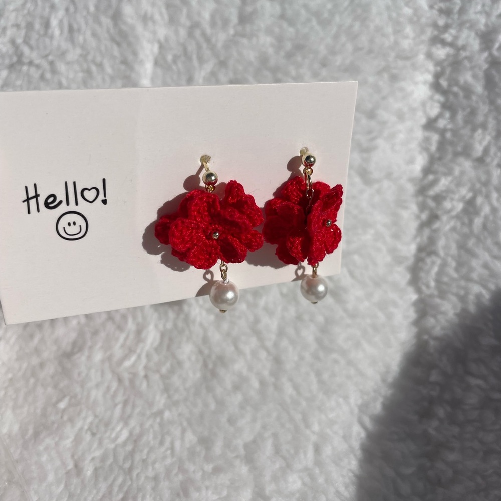 Handmade micro crocheted earring